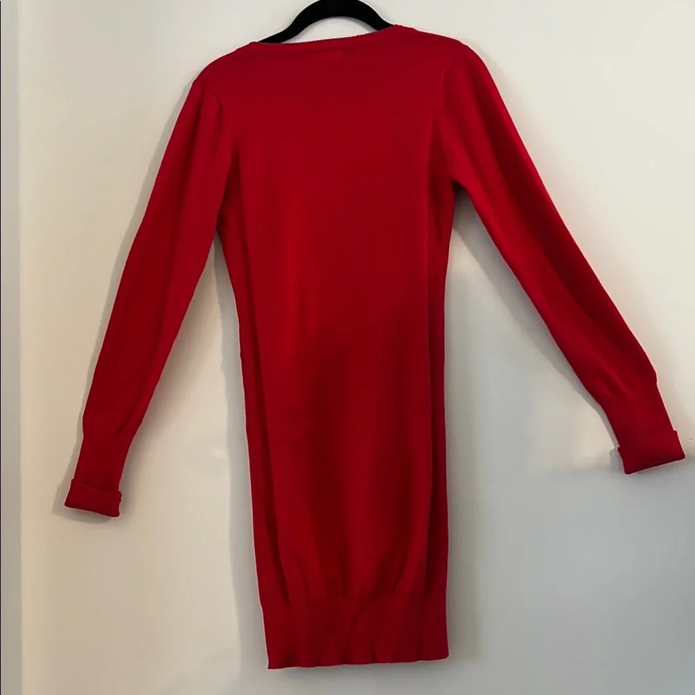 Joyce Leslie Vibrant Red V-Neck Knit Dress Size M